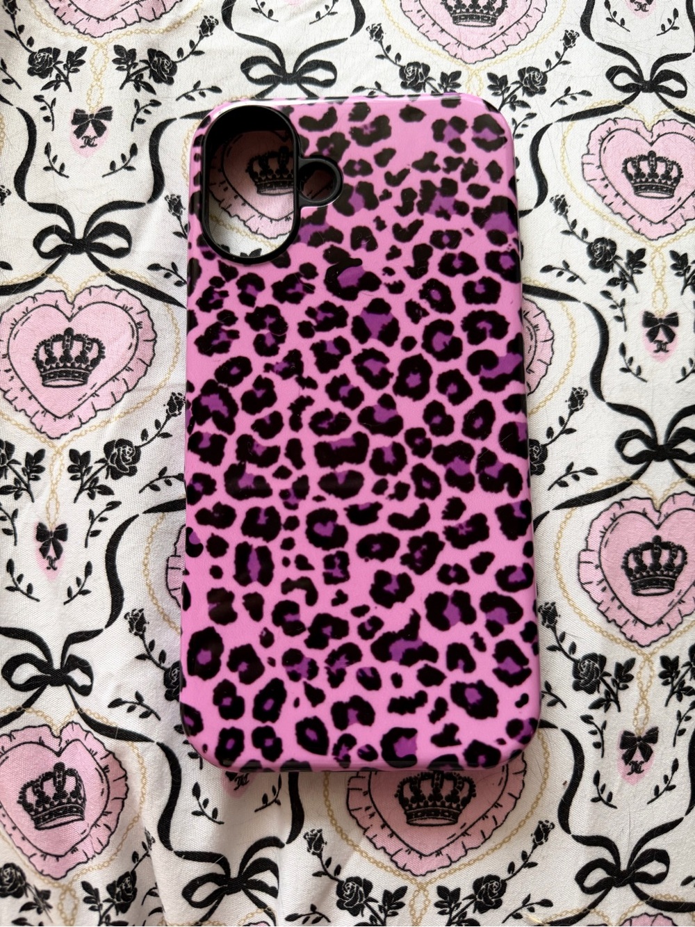 Pink Leopard Print iPhone 16 plus Case